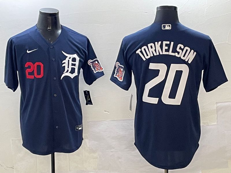 Men Detroit Tigers #20 Torkelson Drak Blue Game 2025 Nike MLB Jersey style 1
